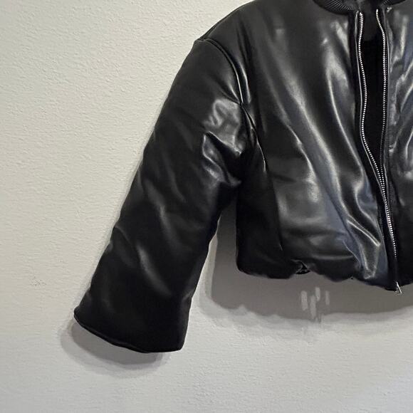 NEW Free People x BlankNYC Bold Blend Faux Leather Crop Puffer Bomber Jacket XS - Picture 7 of 11